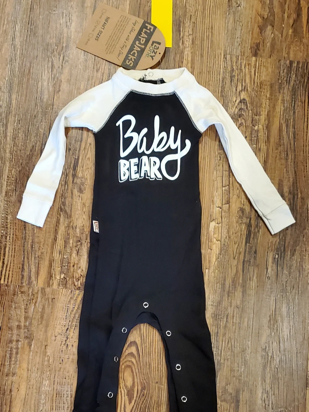 Lazy One Black and White Jackson Hole Bear Pocket Pajama Set